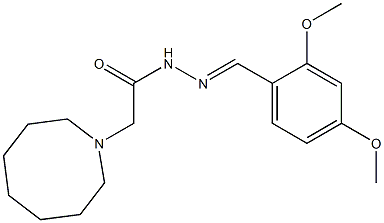 2-(1-azocanyl)-N'-(2,4-dimethoxybenzylidene)acetohydrazide,,结构式