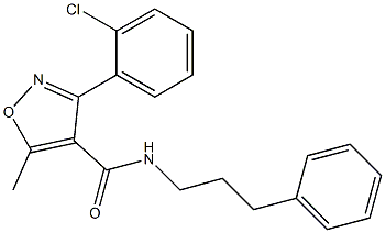 3-(2-chlorophenyl)-5-methyl-N-(3-phenylpropyl)-4-isoxazolecarboxamide 化学構造式