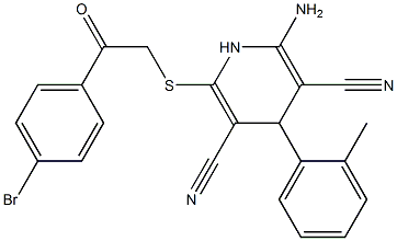 2-amino-6-{[2-(4-bromophenyl)-2-oxoethyl]sulfanyl}-4-(2-methylphenyl)-1,4-dihydropyridine-3,5-dicarbonitrile