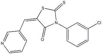 3-(3-chlorophenyl)-5-(3-pyridinylmethylene)-2-thioxo-1,3-thiazolidin-4-one 化学構造式