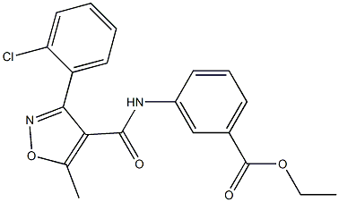 ethyl 3-({[3-(2-chlorophenyl)-5-methyl-4-isoxazolyl]carbonyl}amino)benzoate 化学構造式