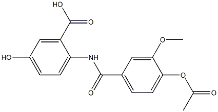 2-{[4-(acetyloxy)-3-methoxybenzoyl]amino}-5-hydroxybenzoic acid Struktur