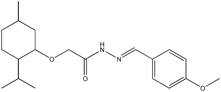 2-[(2-isopropyl-5-methylcyclohexyl)oxy]-N'-(4-methoxybenzylidene)acetohydrazide Struktur