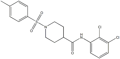 N-(2,3-dichlorophenyl)-1-[(4-methylphenyl)sulfonyl]-4-piperidinecarboxamide,,结构式