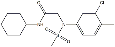 2-[3-chloro-4-methyl(methylsulfonyl)anilino]-N-cyclohexylacetamide Struktur