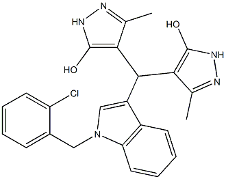  4-[[1-(2-chlorobenzyl)-1H-indol-3-yl](5-hydroxy-3-methyl-1H-pyrazol-4-yl)methyl]-3-methyl-1H-pyrazol-5-ol