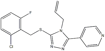 4-allyl-5-(4-pyridinyl)-4H-1,2,4-triazol-3-yl 2-chloro-6-fluorobenzyl sulfide,,结构式