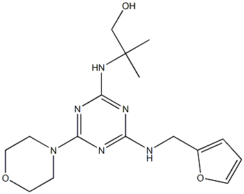 2-{[4-[(2-furylmethyl)amino]-6-(4-morpholinyl)-1,3,5-triazin-2-yl]amino}-2-methyl-1-propanol 化学構造式