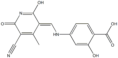 4-({[5-cyano-2-hydroxy-4-methyl-6-oxo-3(6H)-pyridinylidene]methyl}amino)-2-hydroxybenzoic acid