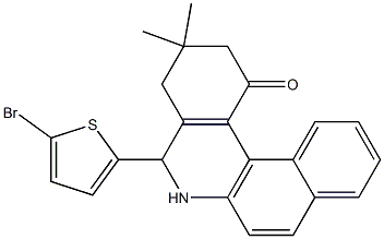 5-(5-bromo-2-thienyl)-3,3-dimethyl-3,4,5,6-tetrahydrobenzo[a]phenanthridin-1(2H)-one,,结构式