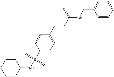 N-benzyl-3-{4-[(cyclohexylamino)sulfonyl]phenyl}propanamide Structure