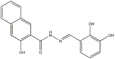 N'-(2,3-dihydroxybenzylidene)-3-hydroxy-2-naphthohydrazide 化学構造式