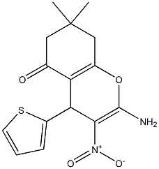 2-amino-3-nitro-7,7-dimethyl-4-(2-thienyl)-4,6,7,8-tetrahydro-5H-chromen-5-one