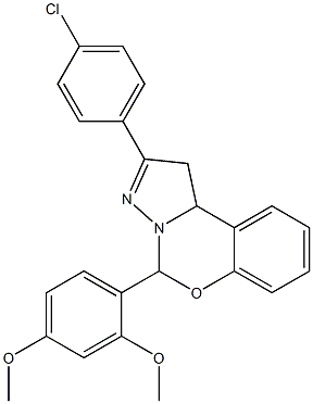 2-(4-chlorophenyl)-5-(2,4-dimethoxyphenyl)-1,10b-dihydropyrazolo[1,5-c][1,3]benzoxazine Structure