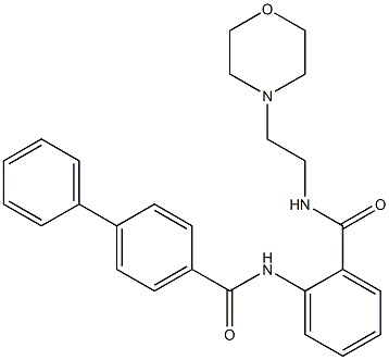 N-[2-({[2-(4-morpholinyl)ethyl]amino}carbonyl)phenyl][1,1'-biphenyl]-4-carboxamide 结构式