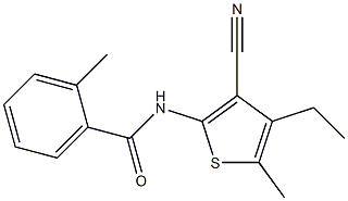 N-(3-cyano-4-ethyl-5-methyl-2-thienyl)-2-methylbenzamide Structure