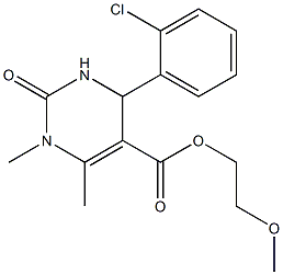 2-methoxyethyl 4-(2-chlorophenyl)-1,6-dimethyl-2-oxo-1,2,3,4-tetrahydro-5-pyrimidinecarboxylate Struktur