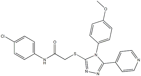 N-(4-chlorophenyl)-2-{[4-(4-methoxyphenyl)-5-(4-pyridinyl)-4H-1,2,4-triazol-3-yl]sulfanyl}acetamide 结构式