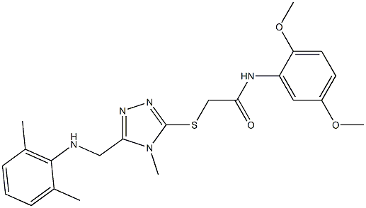 N-(2,5-dimethoxyphenyl)-2-({5-[(2,6-dimethylanilino)methyl]-4-methyl-4H-1,2,4-triazol-3-yl}sulfanyl)acetamide Structure