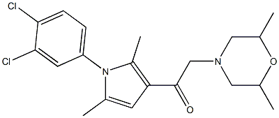 1-[1-(3,4-dichlorophenyl)-2,5-dimethyl-1H-pyrrol-3-yl]-2-(2,6-dimethyl-4-morpholinyl)ethanone Struktur