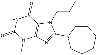 8-(1-azepanyl)-7-butyl-3-methyl-3,7-dihydro-1H-purine-2,6-dione 结构式