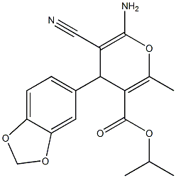 isopropyl 6-amino-4-(1,3-benzodioxol-5-yl)-5-cyano-2-methyl-4H-pyran-3-carboxylate Structure