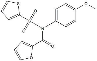 N-(2-furoyl)-N-(4-methoxyphenyl)-2-thiophenesulfonamide 结构式