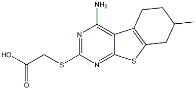 [(4-amino-7-methyl-5,6,7,8-tetrahydro[1]benzothieno[2,3-d]pyrimidin-2-yl)sulfanyl]acetic acid Structure