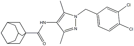 N-[1-(3,4-dichlorobenzyl)-3,5-dimethyl-1H-pyrazol-4-yl]-1-adamantanecarboxamide Struktur