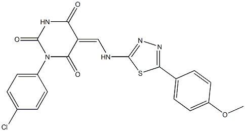 1-(4-chlorophenyl)-5-({[5-(4-methoxyphenyl)-1,3,4-thiadiazol-2-yl]amino}methylene)-2,4,6(1H,3H,5H)-pyrimidinetrione