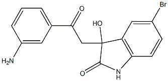 3-[2-(3-aminophenyl)-2-oxoethyl]-5-bromo-3-hydroxy-1,3-dihydro-2H-indol-2-one,,结构式