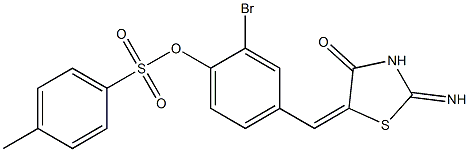 2-bromo-4-[(2-imino-4-oxo-1,3-thiazolidin-5-ylidene)methyl]phenyl 4-methylbenzenesulfonate Structure