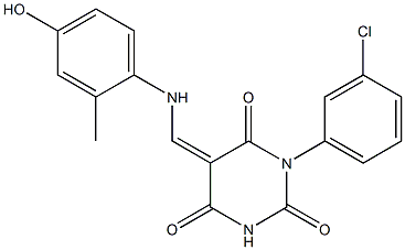 1-(3-chlorophenyl)-5-[(4-hydroxy-2-methylanilino)methylene]-2,4,6(1H,3H,5H)-pyrimidinetrione