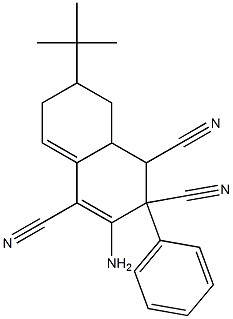 3-amino-7-tert-butyl-2-phenyl-1,2,6,7,8,8a-hexahydro-1,2,4-naphthalenetricarbonitrile Structure