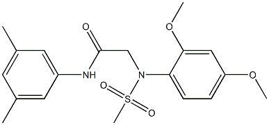 2-[2,4-dimethoxy(methylsulfonyl)anilino]-N-(3,5-dimethylphenyl)acetamide 结构式