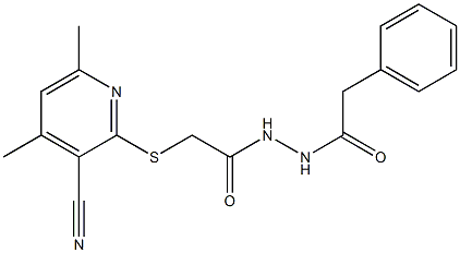 2-[(3-cyano-4,6-dimethylpyridin-2-yl)sulfanyl]-N'-(phenylacetyl)acetohydrazide|