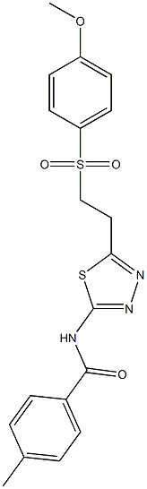 N-(5-{2-[(4-methoxyphenyl)sulfonyl]ethyl}-1,3,4-thiadiazol-2-yl)-4-methylbenzamide Structure