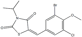 5-(3-bromo-5-chloro-4-methoxybenzylidene)-3-isopropyl-1,3-thiazolidine-2,4-dione Struktur