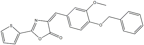 4-[4-(benzyloxy)-3-methoxybenzylidene]-2-(2-thienyl)-1,3-oxazol-5(4H)-one 化学構造式