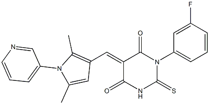  5-{[2,5-dimethyl-1-(3-pyridinyl)-1H-pyrrol-3-yl]methylene}-1-(3-fluorophenyl)-2-thioxodihydro-4,6(1H,5H)-pyrimidinedione