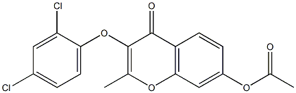 3-(2,4-dichlorophenoxy)-2-methyl-4-oxo-4H-chromen-7-yl acetate 化学構造式