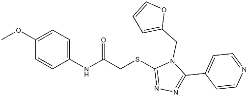 2-{[4-(furan-2-ylmethyl)-5-pyridin-4-yl-4H-1,2,4-triazol-3-yl]sulfanyl}-N-[4-(methyloxy)phenyl]acetamide 化学構造式