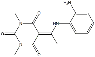 5-[1-(2-aminoanilino)ethylidene]-1,3-dimethyl-2,4,6(1H,3H,5H)-pyrimidinetrione Struktur