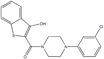 2-{[4-(3-chlorophenyl)-1-piperazinyl]carbonyl}-1-benzothiophen-3-ol Structure