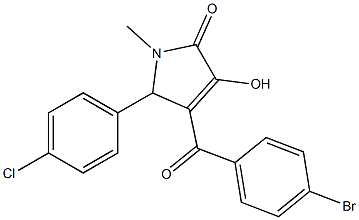 4-[(4-bromophenyl)carbonyl]-5-(4-chlorophenyl)-3-hydroxy-1-methyl-1,5-dihydro-2H-pyrrol-2-one Structure