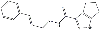 N'-(3-phenyl-2-propenylidene)-1,4,5,6-tetrahydrocyclopenta[c]pyrazole-3-carbohydrazide,,结构式