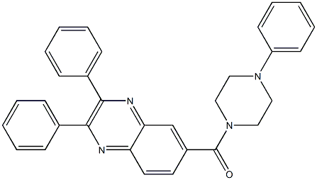 2,3-diphenyl-6-[(4-phenyl-1-piperazinyl)carbonyl]quinoxaline,,结构式