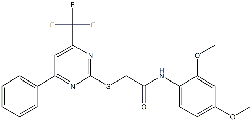 N-(2,4-dimethoxyphenyl)-2-{[4-phenyl-6-(trifluoromethyl)-2-pyrimidinyl]sulfanyl}acetamide Struktur