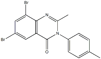6,8-dibromo-2-methyl-3-(4-methylphenyl)-4(3H)-quinazolinone,,结构式