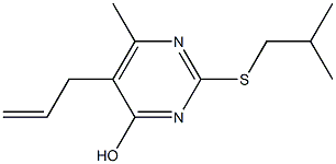 5-allyl-2-(isobutylsulfanyl)-6-methyl-4-pyrimidinol,,结构式